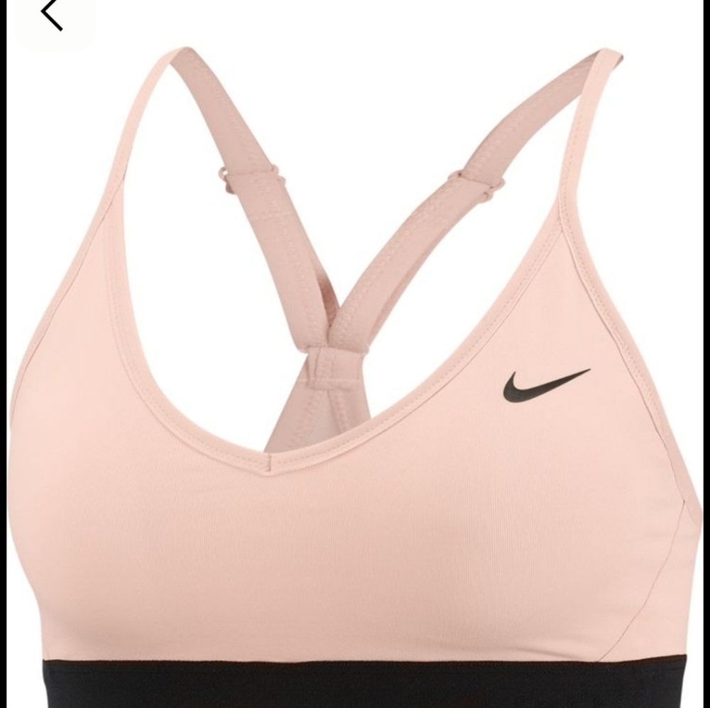 Nike Womens Dri Fit Indy Pink Sports Bra Padded ** Large ** EUC!!